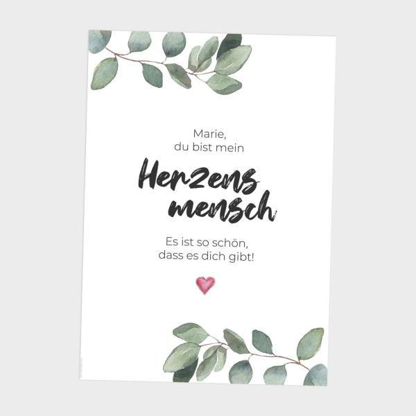 Spruchposter "Herzensmensch" | Geschenkidee | Personalisiert  | individuelles Bild | Wanddeko