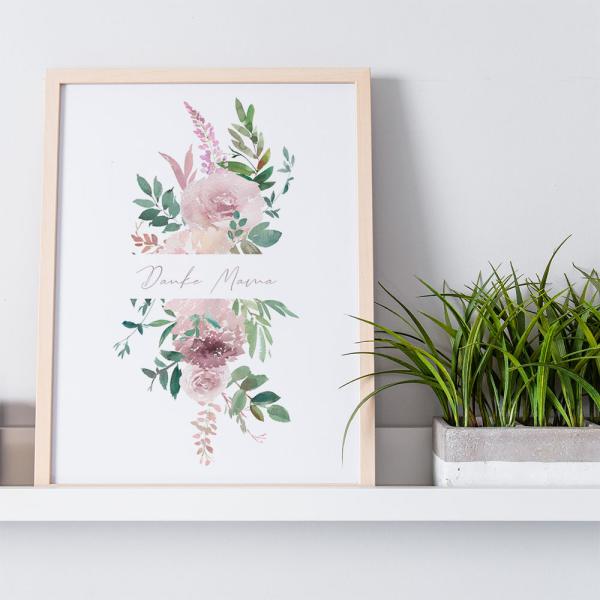 Spruchposter "Blush Rose" | Geschenkidee | Personalisiert  | Muttertag | Wanddeko