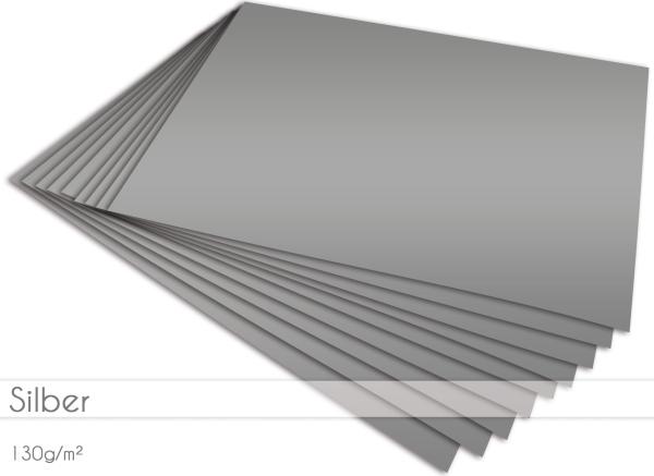 Tonpapier - Tonkarton 130g/m² 25 Bogen silber