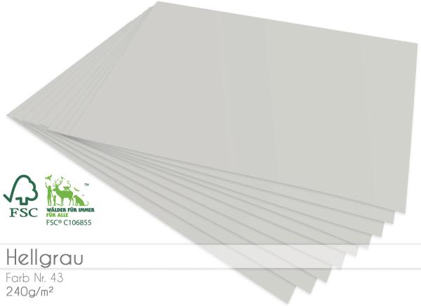 Cardstock "Premium" - Bastelpapier 240g/m² DIN A4 in hellgrau
