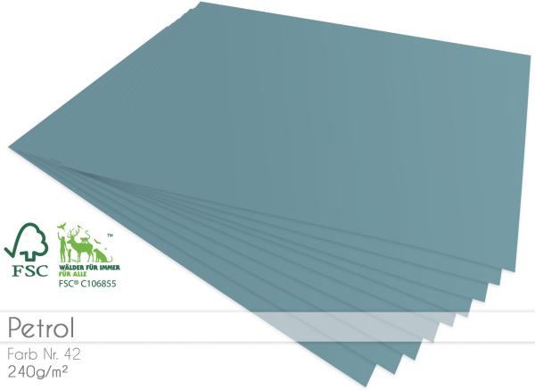 Cardstock "Premium" - Bastelpapier 240g/m² DIN A4 in petrol