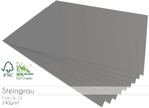 Cardstock "Premium" - Bastelpapier 240g/m² DIN A4 in steingrau
