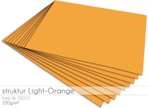 Cardstock - Bastelpapier 220g/m² DIN A4 in struktur light-orange