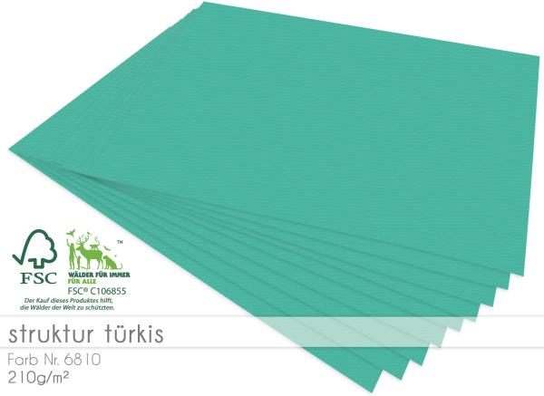 Scrapbooking-/ Bastelpapier 210g/m² DIN A3 in struktur türkis