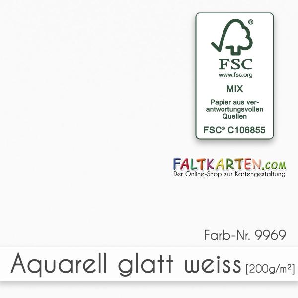 Aquarellpapier glatt 200g/m² DIN A4 in weiss