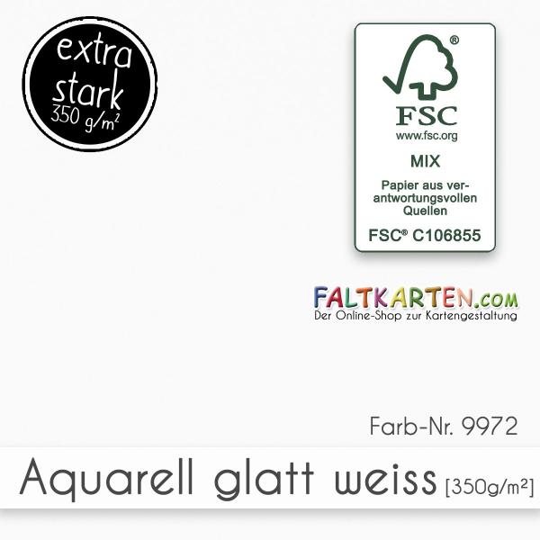 Aquarellpapier glatt 350g/m² DIN A4 in weiss
