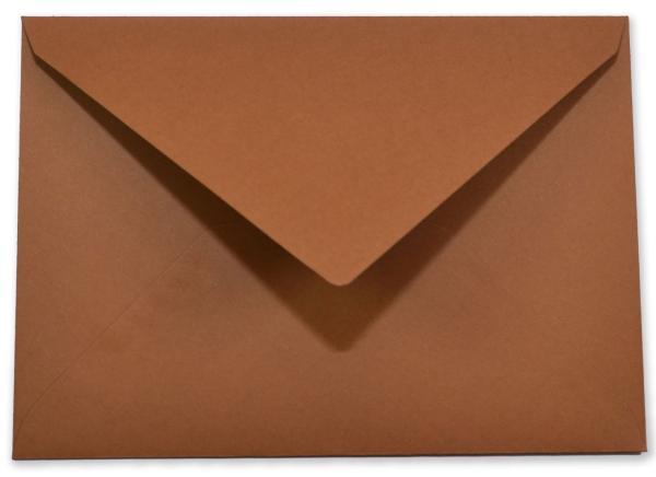 Briefumschläge - Briefhüllen in rehbraun, DIN B6 120g/m² oF, Nassklebung