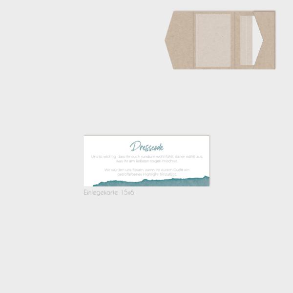 Einlegekarten-Bundle "Watercolor-Brush | Petrol" B6 | 2