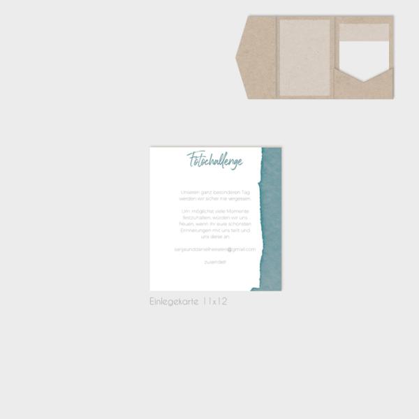 Einlegekarten-Bundle "Watercolor-Brush | Petrol" B6