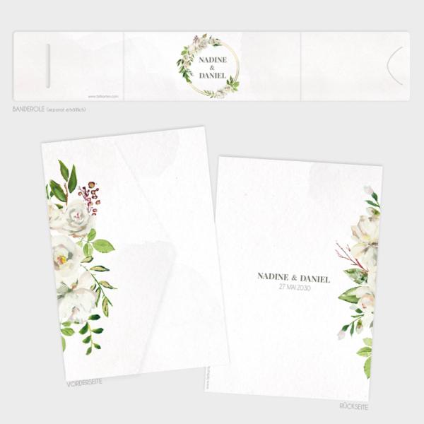 Pocketfold Einladung "Antique White" B6