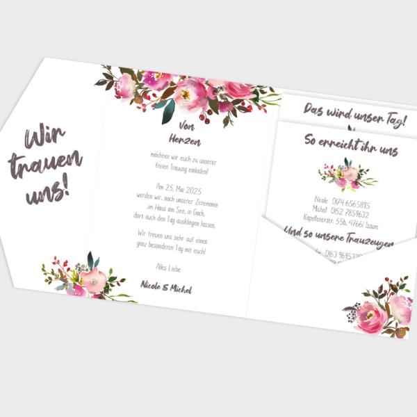 Pocketfold Karte 15x15cm quadratisch