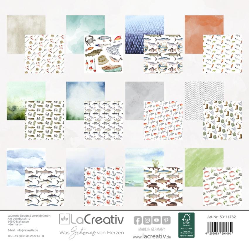 LaCreativ - Designpapier "Anglerglück" Paper Pack 6x6" - 24 Bogen