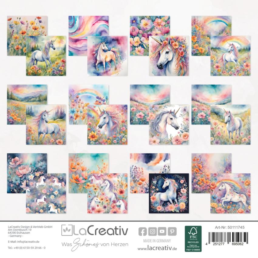 LaCreativ - Designpapier "Einhornzauber" Paper Pack 6x6" - 24 Bogen