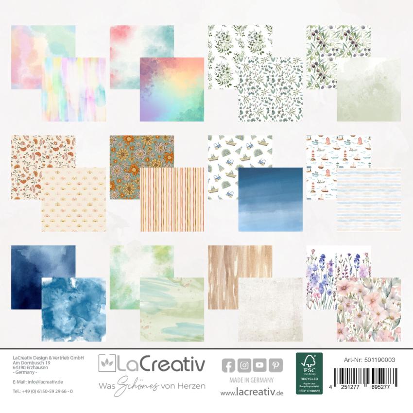 Gratis ab 80 € - LaCreativ - Designpapier "Motiv-Sortiment" Paper Pack 6x6" - 24 Bogen