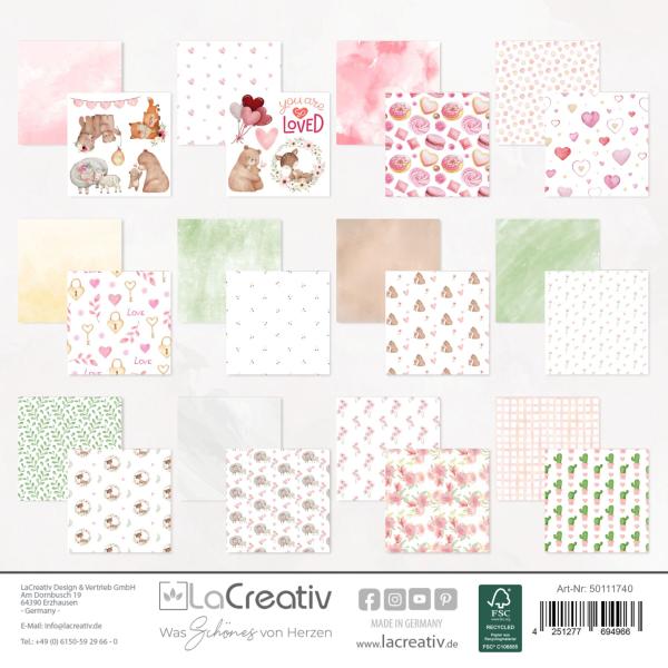 LaCreativ - Designpapier "Niedliche Muttertagsgrüße" Paper Pack 6x6" - 24 Bogen