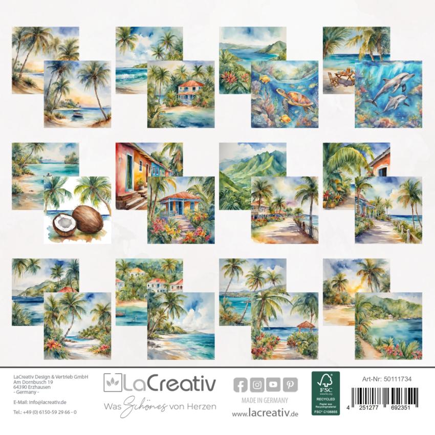 LaCreativ - Designpapier "Palmenparadies" Paper Pack 6x6" - 24 Bogen