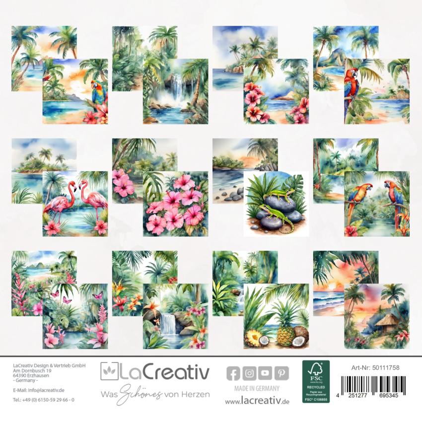 LaCreativ - Designpapier "Tropische Inselträume" Paper Pack 6x6" - 24 Bogen