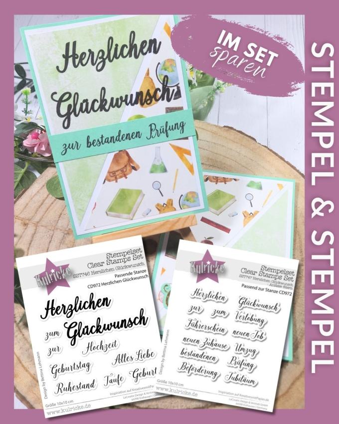 Kulricke Bundle Stempel "Herzlichen Glückwunsch" & Stempelset "Herzlichen Glückwunsch - Anlässe feiern"