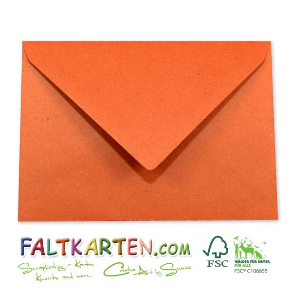 Briefumschlag DIN C6 100g/m² oF Nassklebung in kraft terracotta