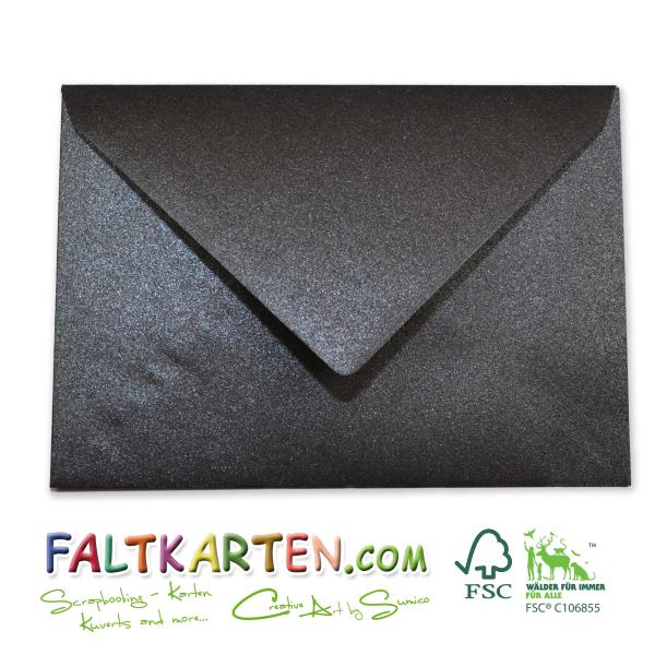 Briefumschlag DIN C6 120g/m² oF Nassklebung in metallic anthrazit
