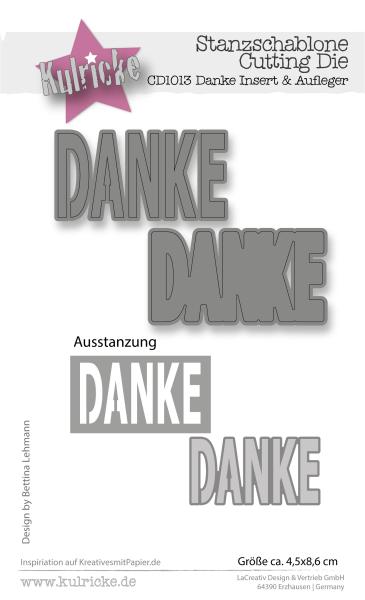 Kulricke Stanzschablone "Danke Insert mit Aufleger" Craft Die
