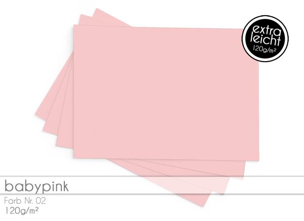 Tonkarton - Tonpapier DIN A4 120g/m² - 25 Bogen in babypink