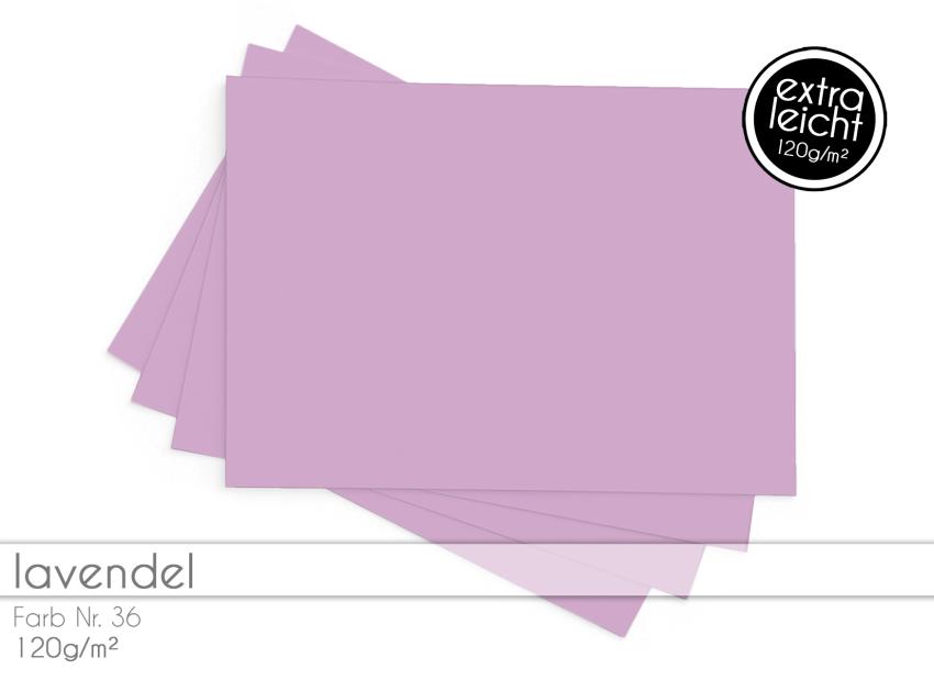 Tonkarton - Tonpapier DIN A4 120g/m² - 25 Bogen in lavendel