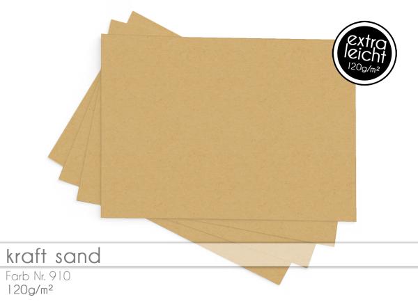 Tonkarton - Tonpapier DIN A4 100g/m² - 25 Bogen in kraft sand