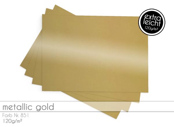 Tonkarton - Tonpapier DIN A4 120g/m² - 25 Bogen in metallic gold
