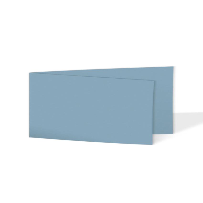 Faltkarte DIN Lang quer 220g/m²  in graublau