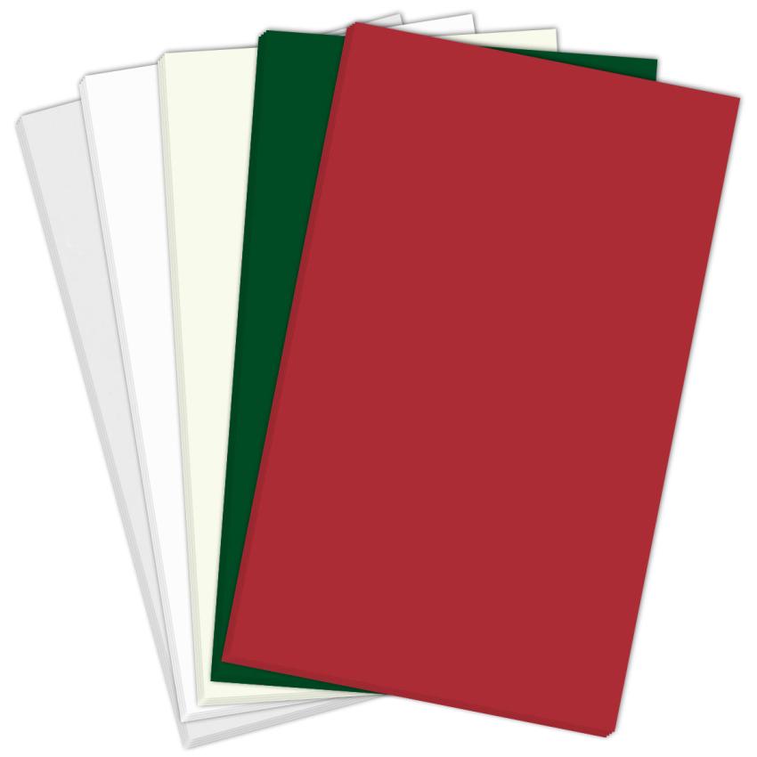 Tonkartonset "Weihnachten" | 25 Bogen in 5 Farben DIN A4 - 160/170 g/m²
