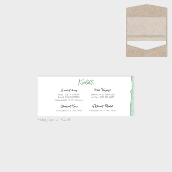 Einlegekarten-Bundle "Watercolor-Brush | Pistazie" DIN Lang