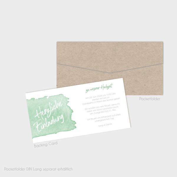Einlegekarten-Bundle "Watercolor-Brush | Pistazie" DIN Lang | 2