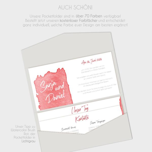 Einlegekarten-Bundle "Watercolor-Brush | Rot" DIN Lang