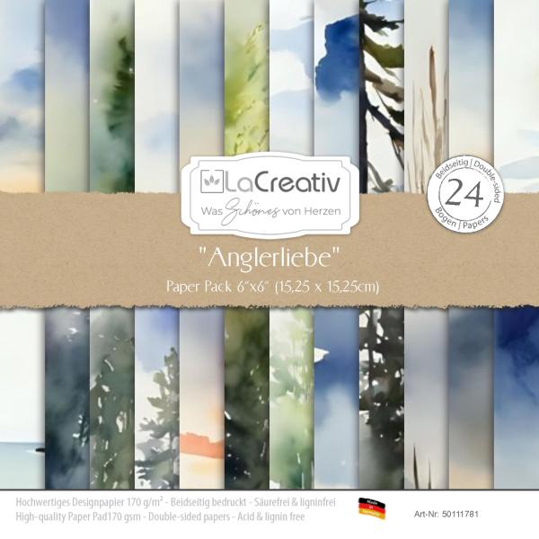 LaCreativ - Designpapier "Anglerliebe" Paper Pack 6x6" - 24 Bogen