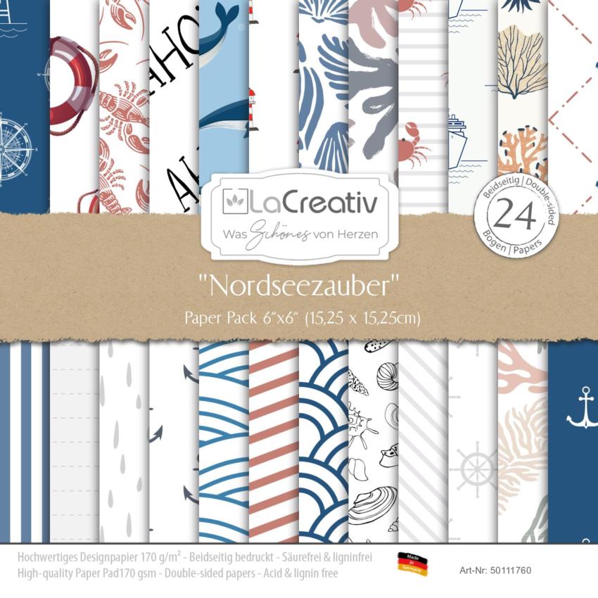 LaCreativ - Designpapier "Nordseezauber" Paper Pack 6x6" - 24 Bogen