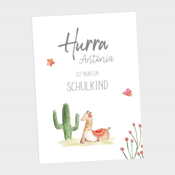 Schulkind-Poster "Lama" | Einschulung | Meilensteintafel | Geschenk 1. Geburtstag |  | Personalisiertes Geschenk