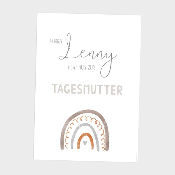 Tagesmutter-Kind-Poster "Regenbogen" | Einschulung | Meilensteintafel | Geschenk 1. Geburtstag | Personalisiertes Geschenk