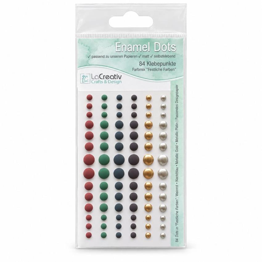 LaCreativ Enamel Dots „Festliche Farben“ – 84 selbstklebende Dekopunkte