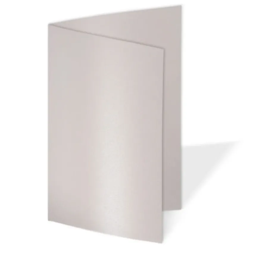 Faltkarte 300g/m² DIN A7 in metallic puderrosa
