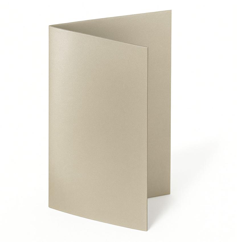 Doppelkarte - Faltkarte 250g/m² DIN B6 in metallic-sand