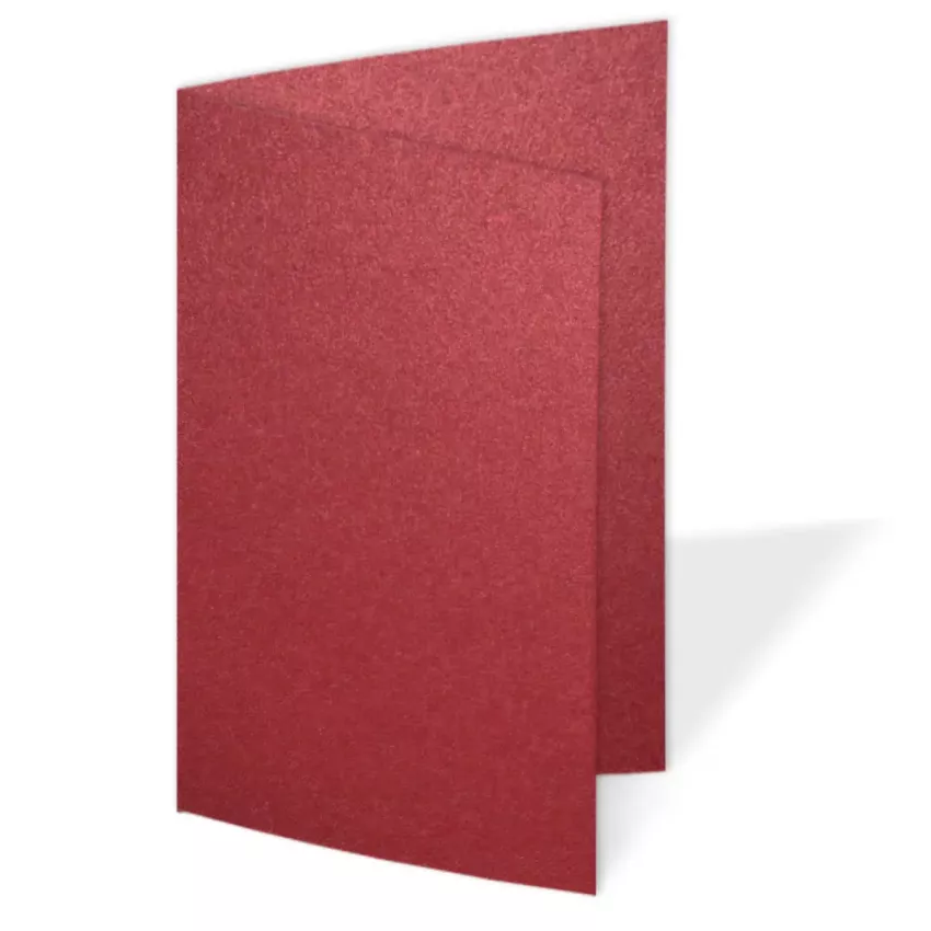 Doppelkarte - Faltkarte 300g/m² DIN A6 in metallic karminrot