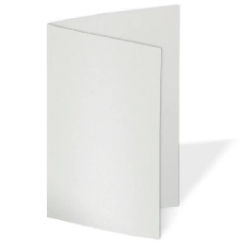 Doppelkarte - Faltkarte 300g/m² DIN A6 in metallic polarweiss