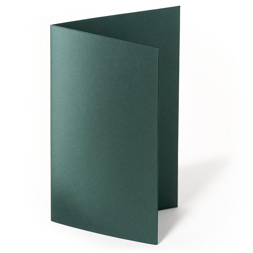 Doppelkarte - Faltkarte 250g/m² DIN B6 in metallic-grün