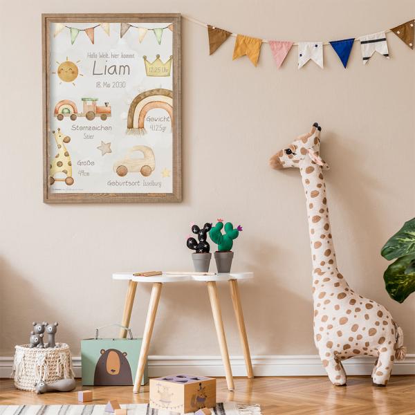 Geburtsposter "Baby Boho" | Geburtstafel | Geburtsdaten | Geburtsbild | Geburt Geschenk