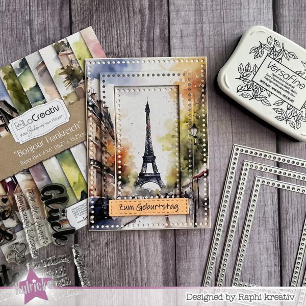 LaCreativ - Designpapier "Bonjour Frankreich" Paper Pack 6x6" - 24 Bogen