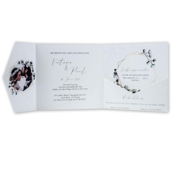 Pocketfold-Karte 15x15cm "Exklusive Line" beidseitig (eigenes Design)