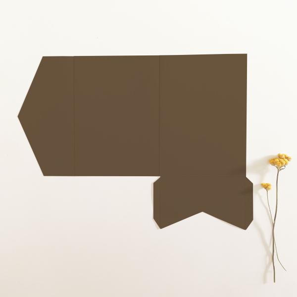 Pocketfold-Karte B6 Premium-Karton "Braun" Exklusiv Line