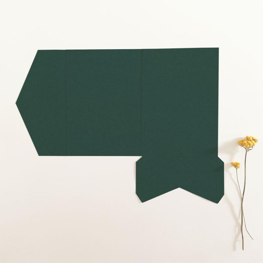 Pocketfold-Karte B6 Premium-Karton "Samtgrün" Exklusiv Line