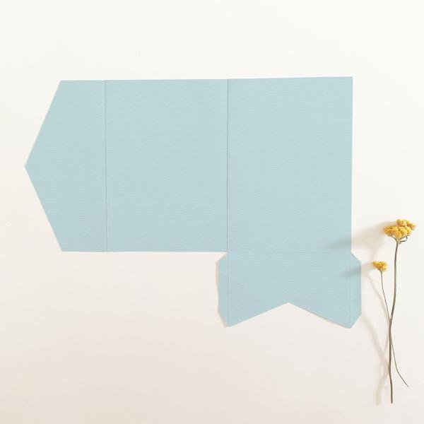 Pocketfold-Karte B6 Struktur-Karton "Struktur Puderblau" Exklusiv Line